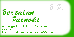 bertalan putnoki business card